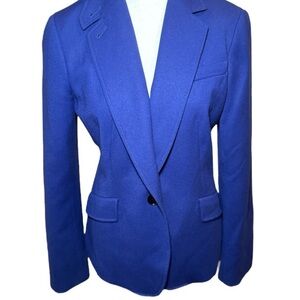 Talbots The Kate Fit Purple Blue Jewel Toned Classic Wool Blazer Sz 8